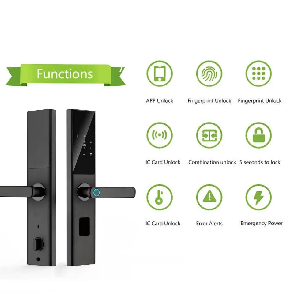 TYSH S002 WiFi Smart Door Lock with Fingerprint Password IC Card Key & Tuya App Unlock for Steel Door · image 3