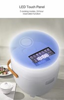 Cuisinière à riz électrique multifonction à faible teneur en sucre, 5 modes de cuisson, réservation 24h, panneau tactile LED pour une cuisine saine