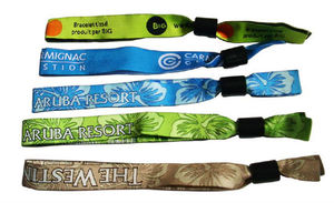 Bracelets en tissu jacquard imprimé avec un message tissé, élastiques - Product Image 6