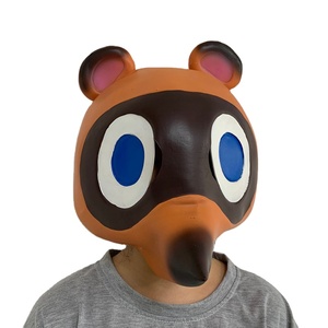 Masque Animal Tom Nook Cosplay, Masque intégral en latex motif Léopard Chat Mignon, pour Noël, Carnaval, Soirée Masquée, Costume Amusant - Product Image 1