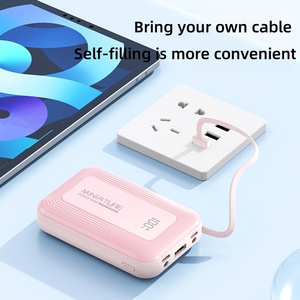 Nouvelle batterie externe avec <span class=keywords><strong>charge</strong></span> super rapide PD22.5W, 4 câbles intégrés, grande capacité 10000/20000mAh, chargeur portable avec écran LCD - Product Image 6