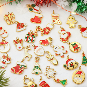 Breloques de bijoux DIY, chaîne, pendentif cloche de Noël Père Noël en acier inoxydable pour bracelet, collier, sac, accessoires de mode pour filles, bijoux - Product Image 2