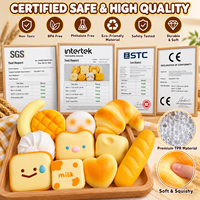 Lot de jouets sensoriels anti-stress à presser en forme de pain, croissant, toast et banane, mignons et à remontée lente, pour la vente en gros