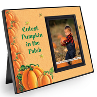 Cadre photo citrouille d'Halloween, ornement souvenir, décoration de table, 3,5 x 5 pouces, cadeau saisonnier