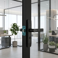 Portes Françaises Modernes en Aluminium Étanche avec Double Vitrage Trempé, Ouverture Latérale Manuelle pour Appartement, Intérieur d'Hôtel