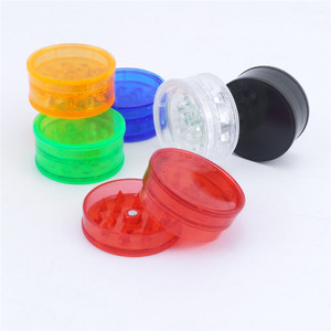 Wholesale Custom 40mm/60mm 3 Piece Plastic Herb Grinder Smoker Smoking Accessories Manual Plastic Tobacco Grinder - Product Image 2