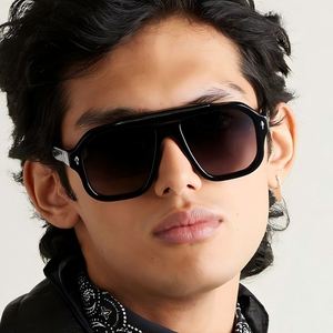 Gafas de Sol de Gran Tamaño con Logotipo Personalizado, Estilo Vintage 2025, Montura Cuadrada, Protección UV400, Gafas de Sol de Piloto para Hombre y Mujer - Product Image 1