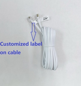 Câble de téléphone plat 6P4C <span class=keywords><strong>RJ11</strong></span> ligne de cordon <span class=keywords><strong>5M</strong></span> 4 core 28AWG avec conducteur BC - Product Image 4