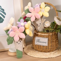 Buket Tanaman Plush Lucu, Bunga Genggam 31cm, Buket Pengantin, Hadiah untuk Pacar