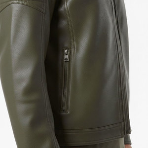 Veste en cuir sportive pour homme, fabriquée professionnellement, à la mode, col montant, manches longues, haute qualité, très vendue - Product Image 3