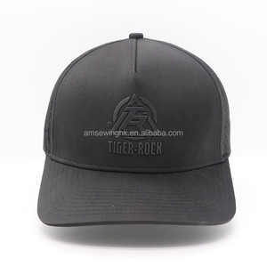 Custom 5-Panel Rubber Ptach 100% Polyester Embroidery Logo Baseball Cap Sporty Design - Product Image 1