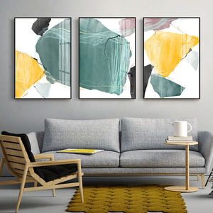 Pittura con stampa astratta incorniciata Wall Art Modern Nordic 3 Panel Canvas Logo personalizzato <span class=keywords><strong>ritratto</strong></span> fotografico stampato ecologico - Product Image 1