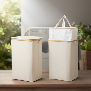 Panier à linge en tissu (40x33x60cm) Crème Art.13 - Product Image 3
