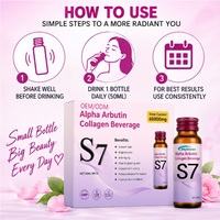 OEM/ODM S7 Alpha Arbutin Collagène Liquide Oral, avec Vitamine C & E, Favorise une Peau Lisse et Éclatante, Compléments Alimentaires à Base de Plantes