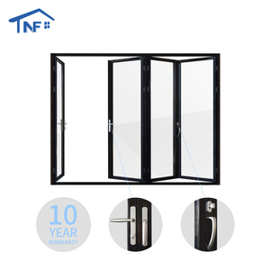 <span class=keywords><strong>Porte</strong></span> pliante commerciale <span class=keywords><strong>moderne</strong></span> en aluminium à faible émissivité pour hôtels, surface finie, extérieur à rupture de pont thermique, double vitrage accordéon - Product Image 5