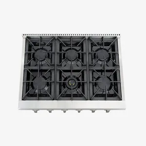 Hyxion Dual Fuel LPG/NG Gas Stove Heavy Duty Flat Cast-iron Cooking Grates With Hoem Kitchen