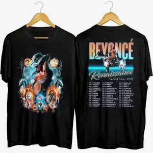 Camiseta unisex de manga corta imprimible personalizada de alta calidad Beyonce Renaissance World Tour Concert personalizada más nueva de 2023