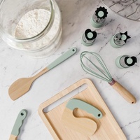Cadeau idéal pour les tout-petits, outils de cuisine sûrs et réalistes, ustensiles pour enfants, ensemble de cuisine et de pâtisserie en bois