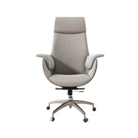Chaise de bureau Boss en cuir véritable, design moderne et simple, ergonomique, pivotante, avec base à 5 étoiles et accoudoirs fixes, pour chambre à coucher