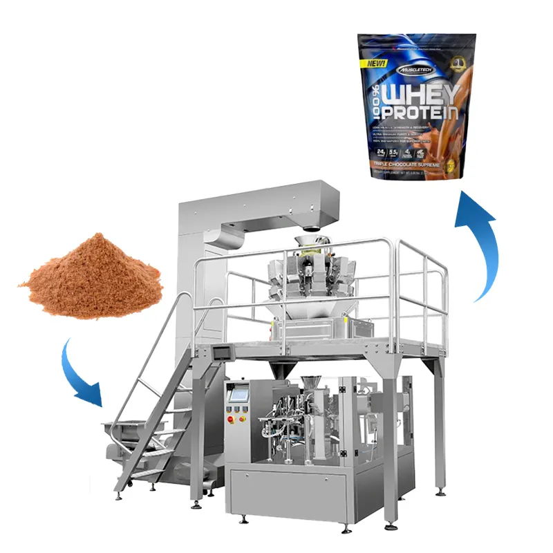 Hoàn toàn tự động cà phê protein sữa bột máy đóng gói PREMADE Pouch điền niêm phong máy