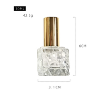 Flacon de parfum en verre de haute qualité de 10 ml, flacon de parfum rechargeable de poche, flacon de parfum en verre, flacon pulvérisateur en aluminium