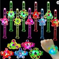 Jam tangan gelang anak-anak, LED Flash kartun berputar giroskop cincin kreatif keren