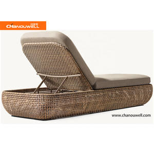 Высококачественный роскошный шезлонг из ротанга с натуральным деревом - Product Image 5