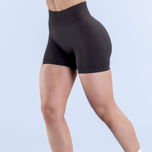 Haute qualité femmes XL <span class=keywords><strong>taille</strong></span> haute nude sentiment respirant séchage rapide sans couture solide Nylon <span class=keywords><strong>sport</strong></span> Fitness Yoga Shorts - Product Image 2
