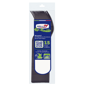 Juego de 15 tenedores compactos de plástico negro - Product Image 1