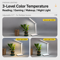 Lampe de table LED à intensité variable, pliable, rechargeable, blanc chaud et froid, pour chambre à coucher