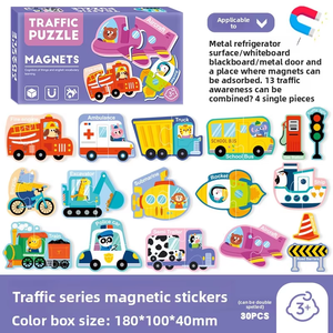 Pegatinas Magnéticas de Plástico, Gran Rompecabezas Cognitivo de Granja Feliz, Juguetes Educativos Tempranos - Product Image 6