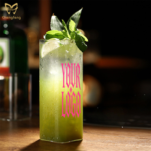 Producto de Venta caliente 2024 estilo del norte de Europa hecho a mano transparente Vertical recto jugo bebida enfriador cóctel vaso - Product Image 5