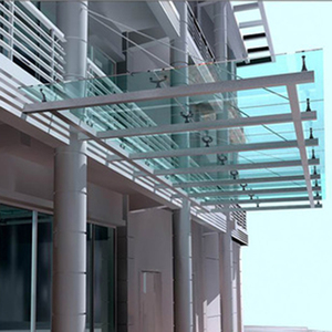 Laminated tempered awning s CE warranty QUALITY FRAMELESS's flat and bent tempered laminated glass Canopy awning Auvent Verre - Product Image 3