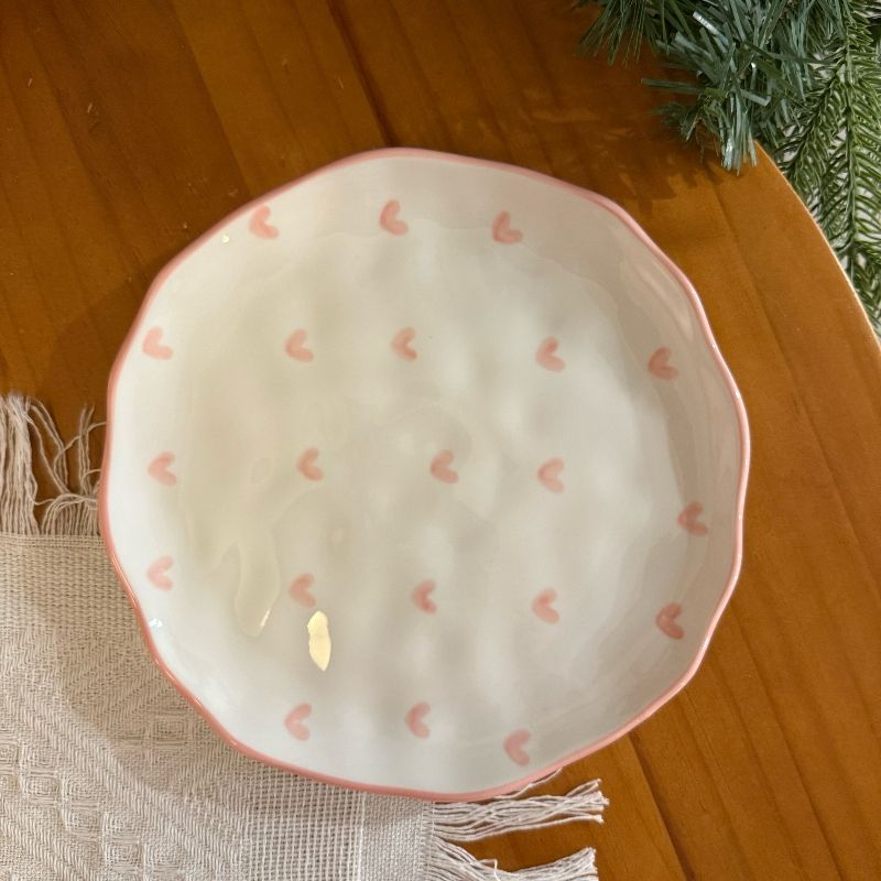 Pink Love Heart Plate Dish