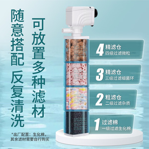 Pompe de filtration d'aquarium Rookie 450-3000LH 3 en 1 avec oxygénation pour réservoir de 2 à 50L - Product Image 3