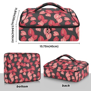 Hawaii Camping Picnic Cooler <b>Bag</b> Potable Custom Print Anthurium Leakproof Insulated <b>Lunch</b> <b>Tote</b> Casserole Carrier <b>Bag</b> for Potluck - Product Image 4