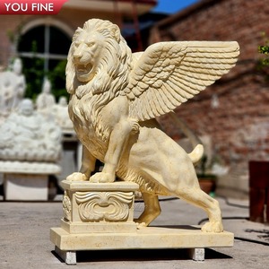 Statua Antica di Leone Alato in Pietra per Decorazione <span class=keywords><strong>Giardino</strong></span> - Product Image 4