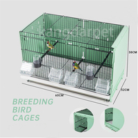 Cage à Oiseaux en Métal Empilable pour l'Élevage - Grande Cage à Perroquets Robuste avec Plateaux Amovibles, Canaris, Inséparables