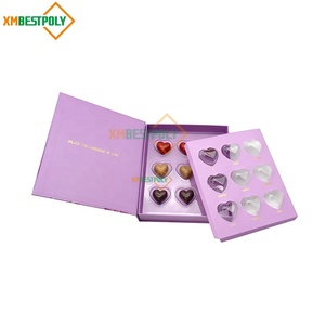 Sang Trọng Tùy Chỉnh Hình Trái Tim Sô Cô La Cứng Nhắc Tông Nam Châm Nắp Hộp Quà Tặng Cho Valentine Của Ngày Kẹo Đóng Cửa Từ Hộp - Product Image 2