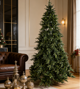 Großhandel 7,5ft Voll-PE Künstlicher Weihnachtsbaum 500-1000 Mehrfarbige Warme LED-Lichter Flammhemmend Umweltfreundlich für Innenbereich - Product Image 3