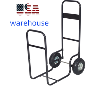 Chariots de transport de bois de chauffage en stock aux États-Unis avec de grandes roues en caoutchouc, chariot roulant pour poêle à bois d'intérieur - Product Image 2