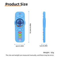 Jouet de dentition souple pour bébé en silicone de qualité alimentaire sans BPA, en forme de télécommande TV, pour l'exploration sensorielle, conforme CPC, EN71/CE