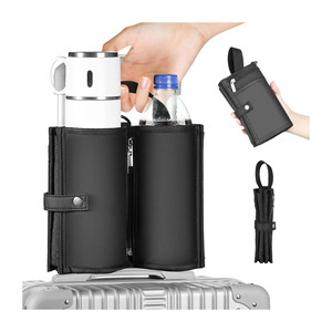 Portavasos para Equipaje, Bolsa para Bebidas de Viaje para Maleta, Portavasos Plegable Portátil con Asa, Compatible con el Asa de Maletas con Ruedas - Product Image 1