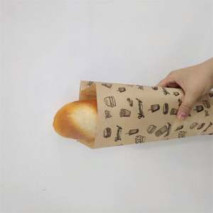 Advertisement Kraft Custom Bread Packaging With Logo Food Grade Burger <b>Paper</b> <b>Bag</b> - Product Image 5