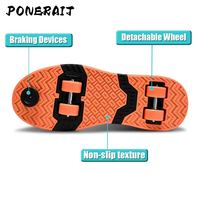 Patins à Roues Amovibles PONERAIT Garçons et Filles, Nouveaux Baskets à 4 Roues pour Plaisir du Skate