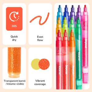 Joycat Glitter Marker Atacado Dual Tip Canetas Glitter Cores Metallic Shimmer Marker para DIY Fazendo Cartões de Natal Desenho Brinquedos - Product Image 2