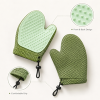 Gant de toilettage pour animaux double face antibactérien avec poils élastiques en TPR, rangement portable pour l'élimination des poils d'animaux et le nettoyage des tapis