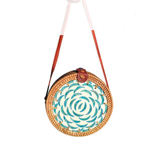 Tas motif cetak Bohemian gaya <span class=keywords><strong>Bali</strong></span> tas tangan pantai sepatu jerami anyaman tas rotan Populer - Product Image 1