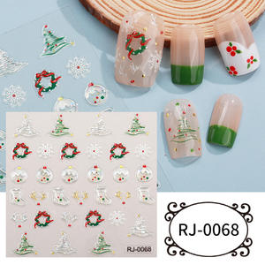 <span class=keywords><strong>Arbre</strong></span> de Noël et flocon de neige autocollants pour ongles 5D colle de secours transfrontalière décalcomanies décoratives de Noël doux - Product Image 6
