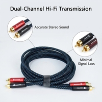 Cable de Audio RCA RASANTEK Chapado en Oro, Cobre OFC, Revestimiento de PVC, 0.5m-5m, para Reproductor de DVD, Proyector, Cine en Casa, Altavoz, Amplificador